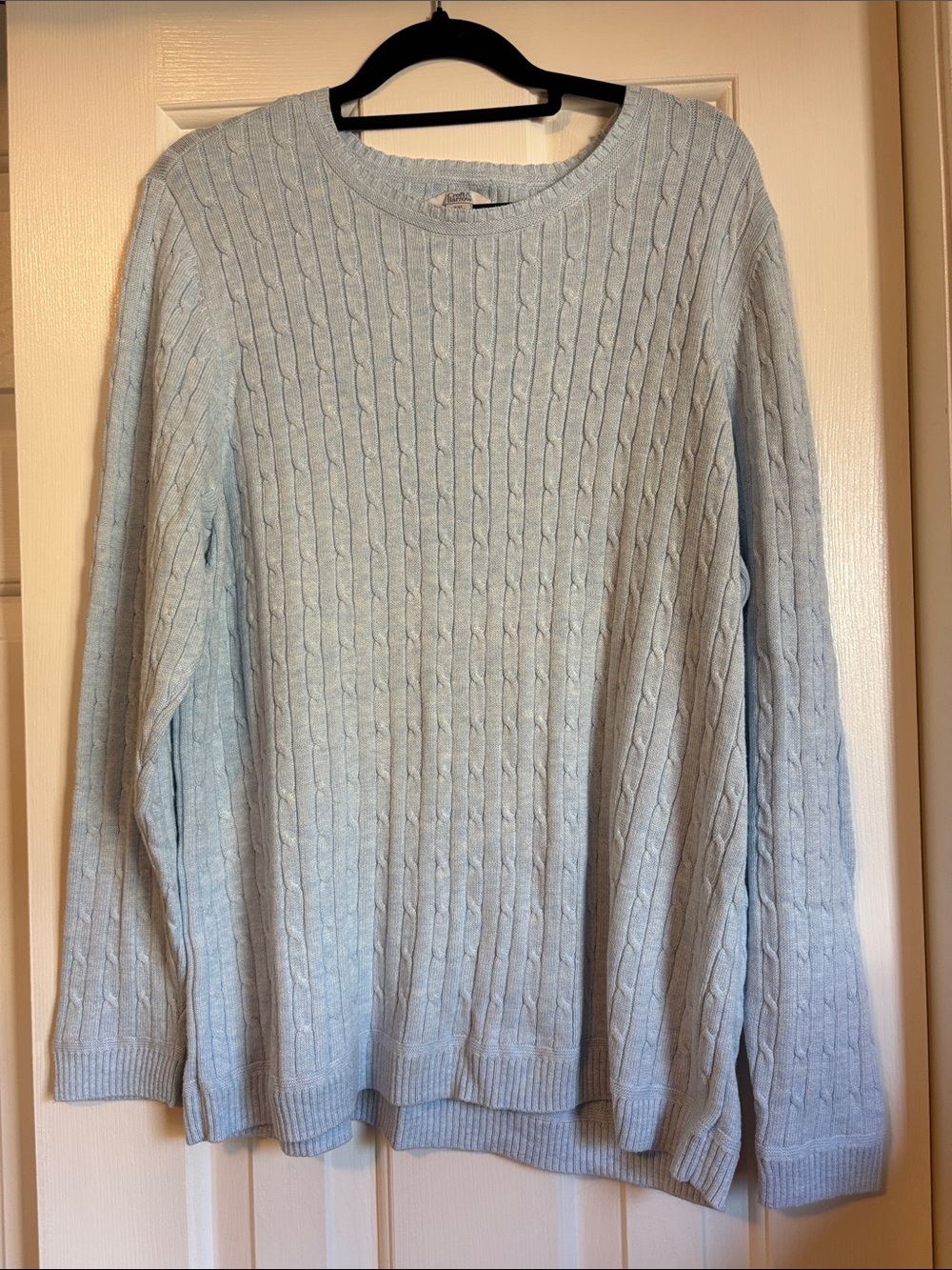 croft & barrow Light Blue Cable Crew Neck Sweater